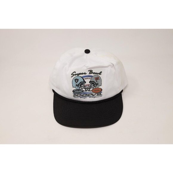 Vintage Y2K Raiders Vs Buccaneers White Dome Cap - Picture 1 of 9